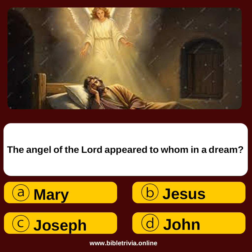Bible quiz question from Matthew Chapter 1 with multiple-choice answers